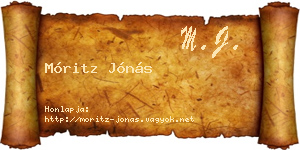 Móritz Jónás névjegykártya